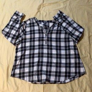 Izod Black & white plaid shirt xxl